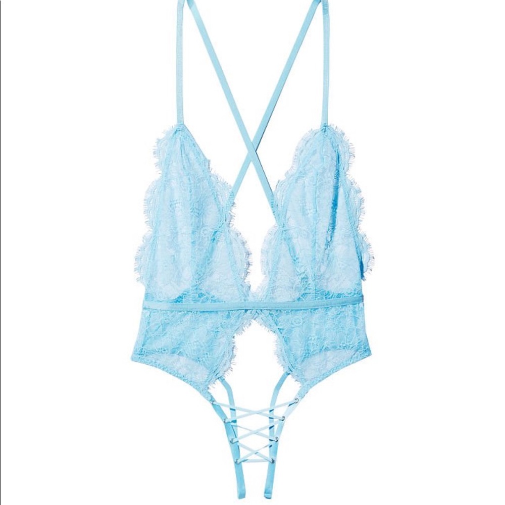 Blue Lacey Bodysuit/ Teddy from Victoria’s Secret. Never been worn.